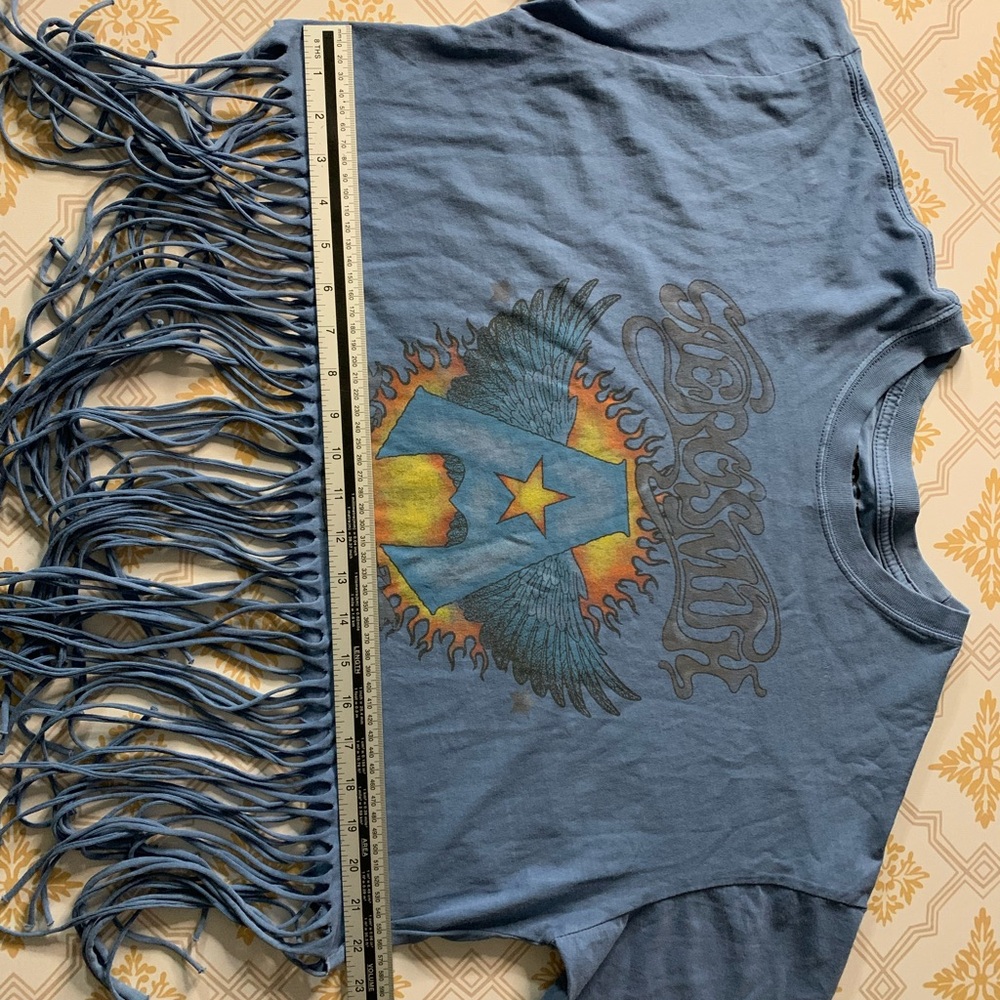 Blue Aerosmith Fringe T-Shirt - Picture 5 of 5
